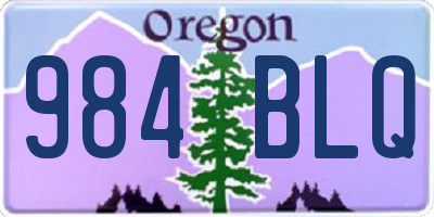OR license plate 984BLQ