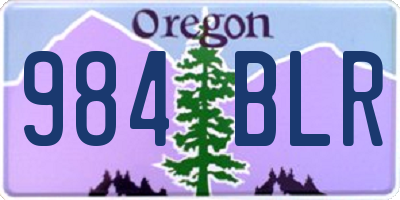 OR license plate 984BLR
