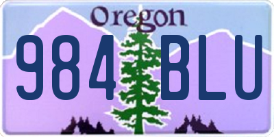 OR license plate 984BLU