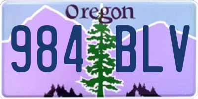 OR license plate 984BLV