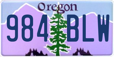 OR license plate 984BLW