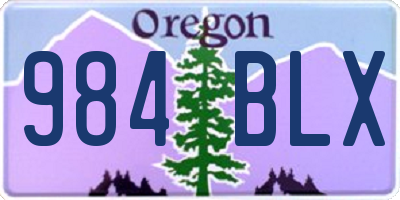 OR license plate 984BLX