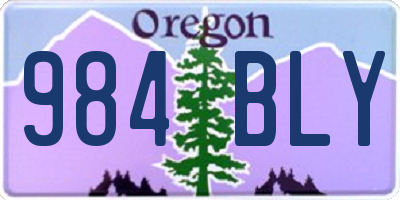 OR license plate 984BLY