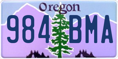 OR license plate 984BMA
