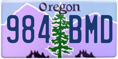 OR license plate 984BMD