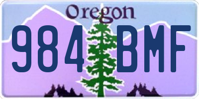 OR license plate 984BMF