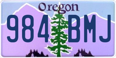 OR license plate 984BMJ
