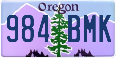 OR license plate 984BMK