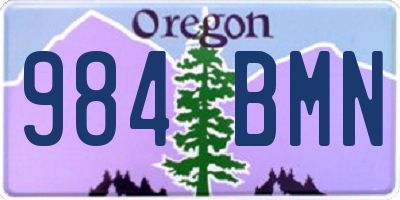 OR license plate 984BMN