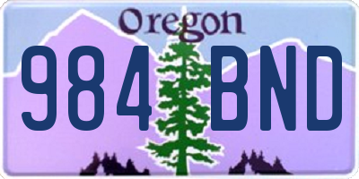 OR license plate 984BND