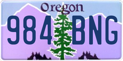 OR license plate 984BNG