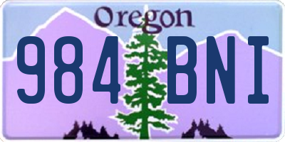 OR license plate 984BNI