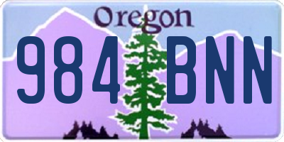 OR license plate 984BNN