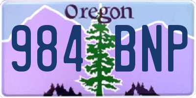 OR license plate 984BNP