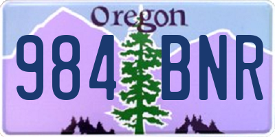 OR license plate 984BNR