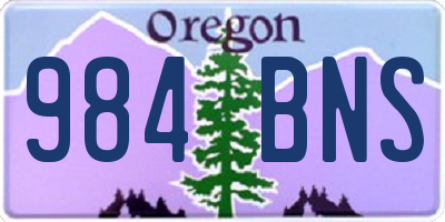 OR license plate 984BNS