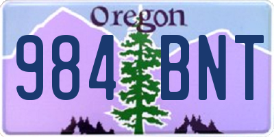 OR license plate 984BNT