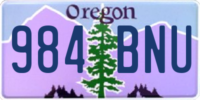 OR license plate 984BNU