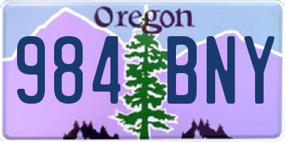 OR license plate 984BNY