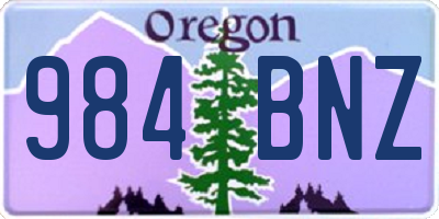OR license plate 984BNZ