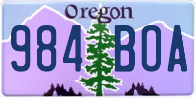 OR license plate 984BOA