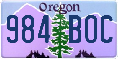 OR license plate 984BOC