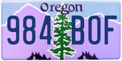 OR license plate 984BOF