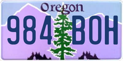 OR license plate 984BOH