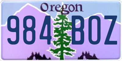 OR license plate 984BOZ