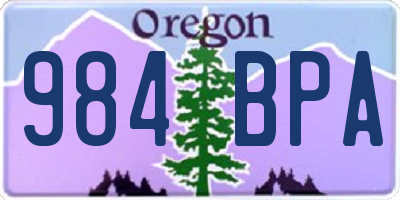 OR license plate 984BPA
