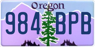 OR license plate 984BPB