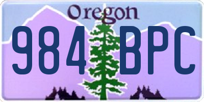 OR license plate 984BPC
