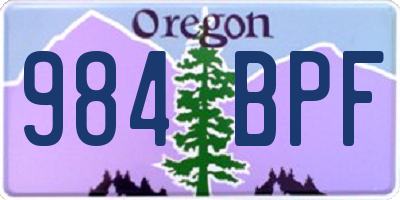 OR license plate 984BPF