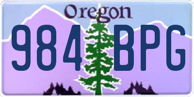 OR license plate 984BPG