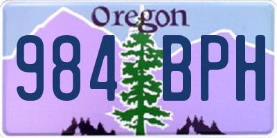 OR license plate 984BPH