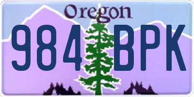 OR license plate 984BPK