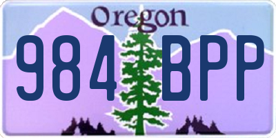 OR license plate 984BPP