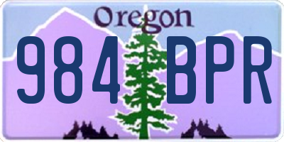 OR license plate 984BPR