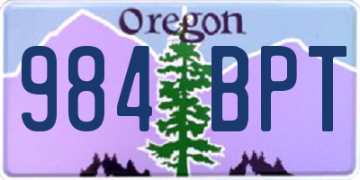 OR license plate 984BPT