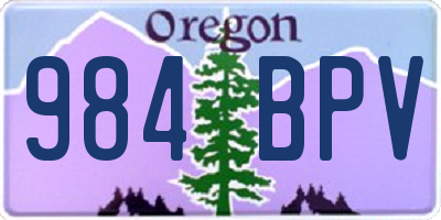 OR license plate 984BPV