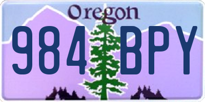 OR license plate 984BPY