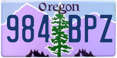 OR license plate 984BPZ