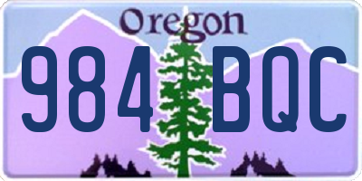 OR license plate 984BQC