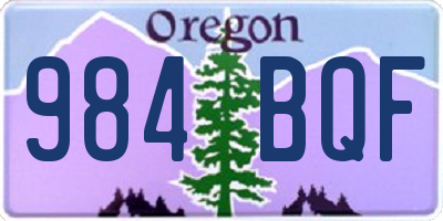 OR license plate 984BQF