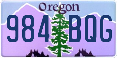 OR license plate 984BQG