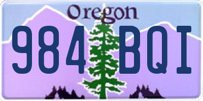 OR license plate 984BQI