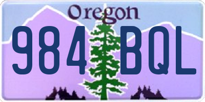 OR license plate 984BQL
