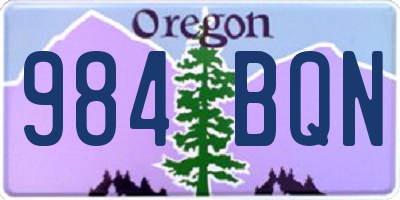 OR license plate 984BQN