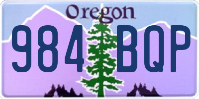 OR license plate 984BQP