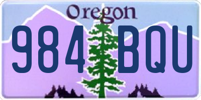OR license plate 984BQU